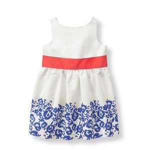 Ivory Floral Border Dress